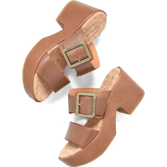 KORK EASE Women’s Taige Brown w/ Leather Strap, 6M, Platform Heel - Picture 2 of 16